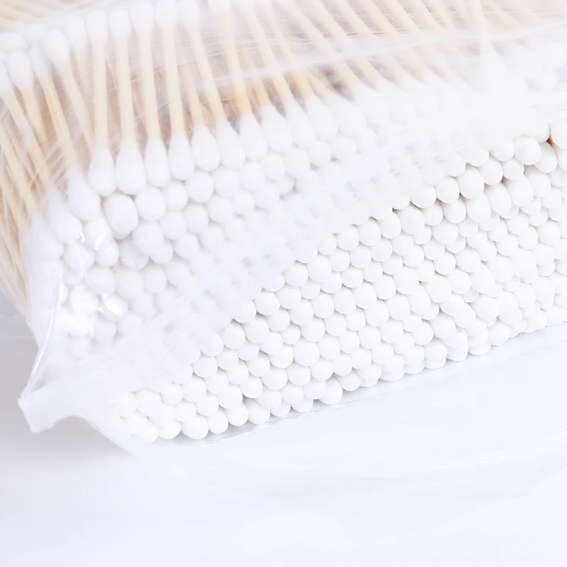 High Quality 1000 Large Packaging Cotton Buds Bamboo Sticks Bag Cotton Swabs Wholesale Special