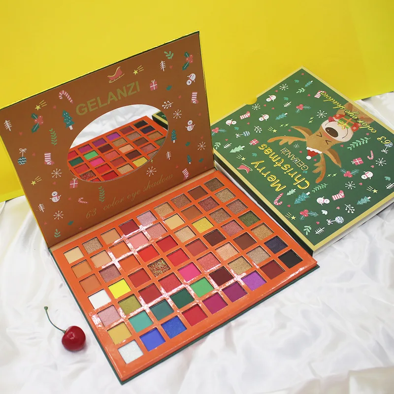 OMG New Christmas 63 colors Multi-function Cosmetics Pearl Matte Eyeshadow Palette Make Up Eye Shadow High Pigment Own Brand