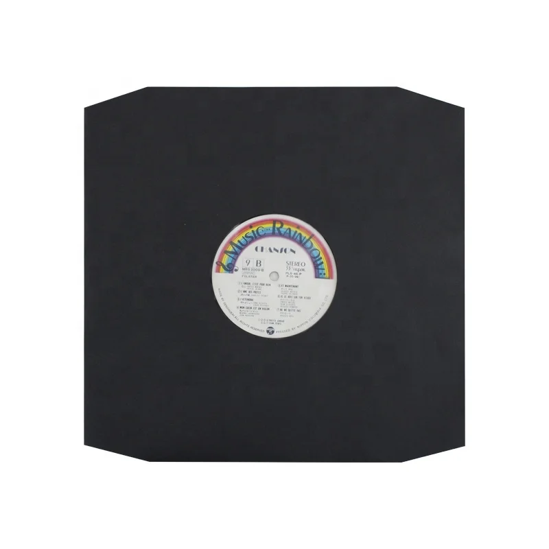 12 inch corner cut paper inner sleeve vinyl LP inner protective cover record sleeves vinyl  lined with PE Album sleeves