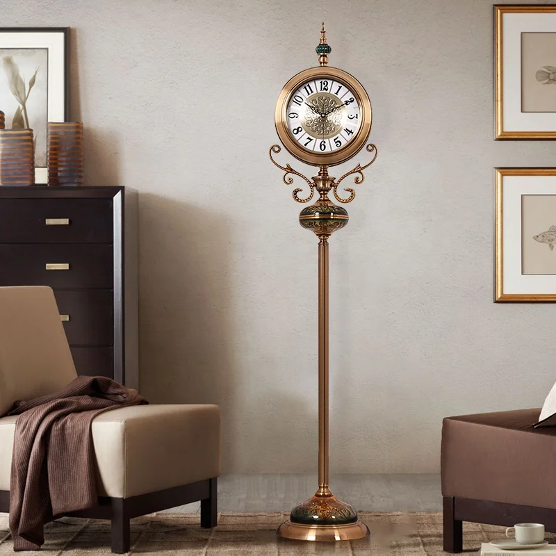 Роскошные вертикальные часы в скандинавском стиле ретро украшение для гостиной стеклянные напольные часы