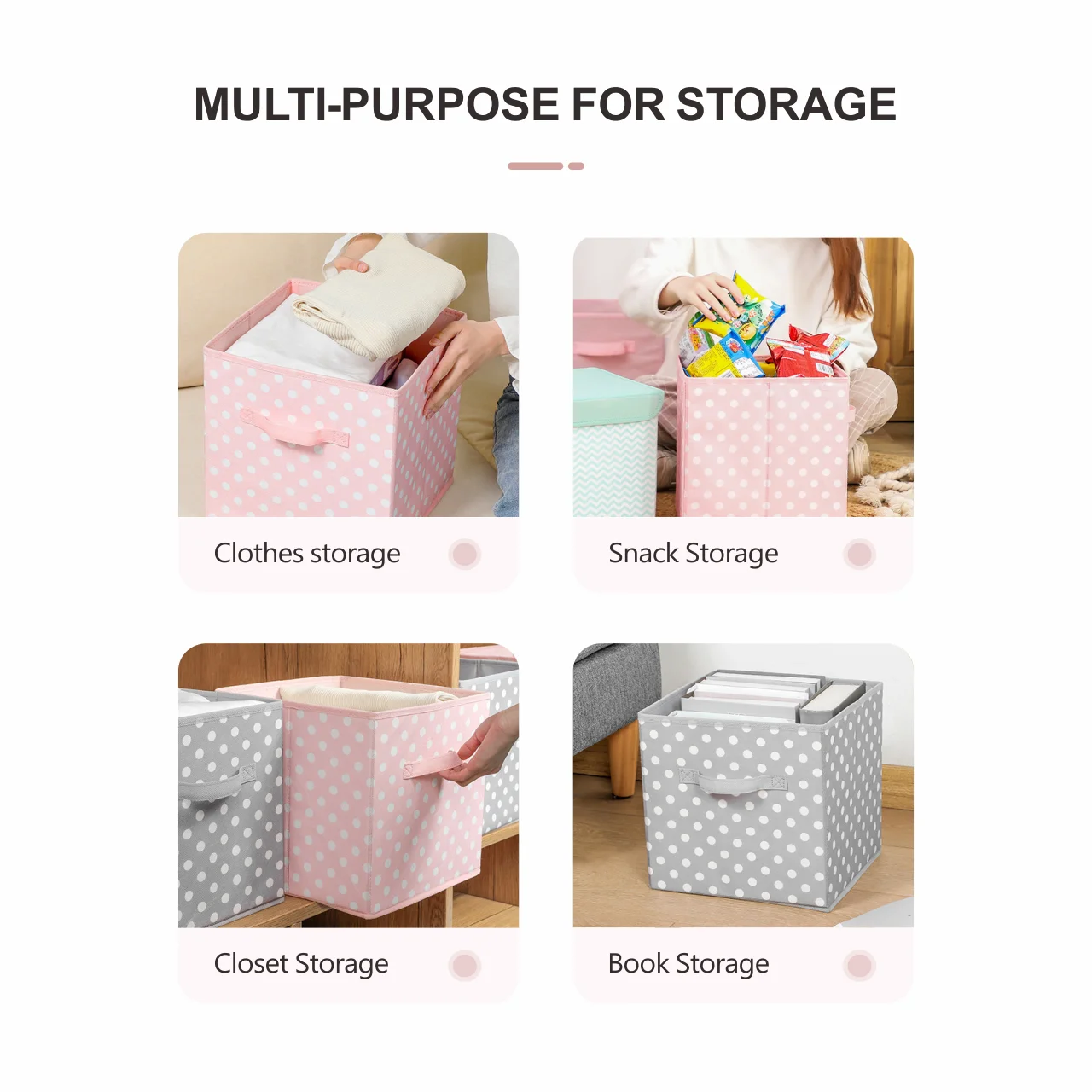 Non-woven organizing storage box closet drawer square fabric foldable lidless storage box home supplies
