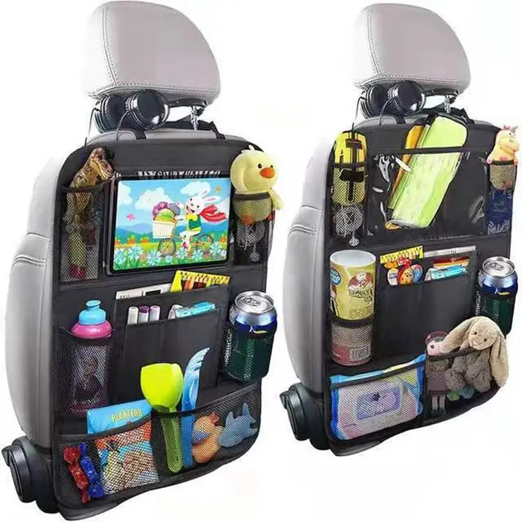 Car Kids Back Seat Organizer with Tablet Holder and Baby Car Seat Mirror Auto Car Backseat Organizer