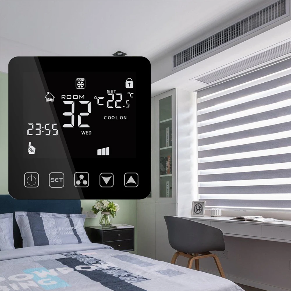 msthermic MA-292 Fan Coil Thermostat 2 Pipe 3 Fan Speed Central Air Conditioning Temperature Controller