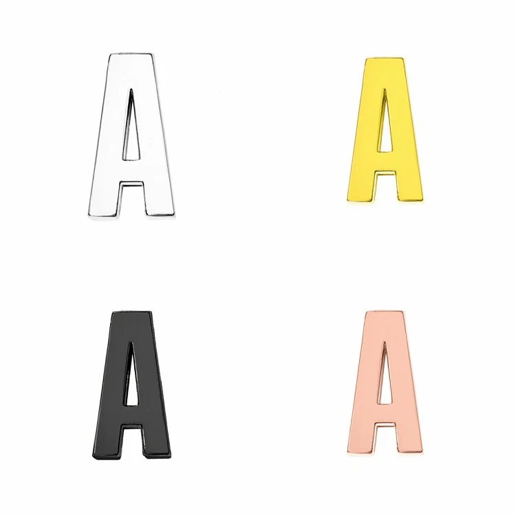 YN Gold Chrome Personalize 18mm Alphabet Slide Letter Charm for Bags Clothing Wristbands Bracelets Initial A-Z Alphabet Letter