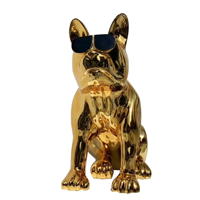 French Bulldog Figurines Fiberglass Black French Bulldog Sculpture
