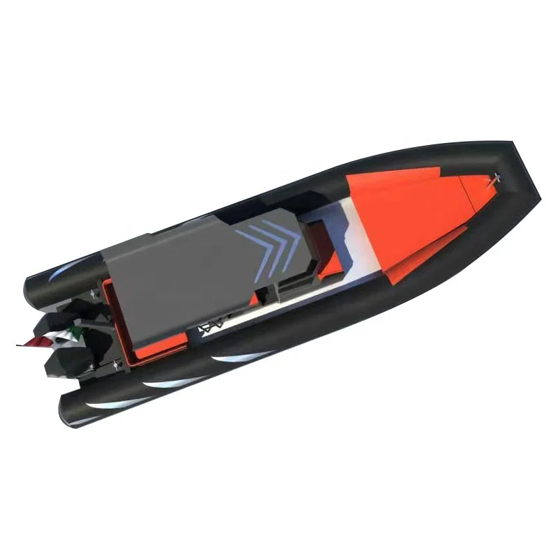 2024 New Design 15 people Aluminum Hull PVC/Hypalon RIB Boat with Double motor for Life-saving
