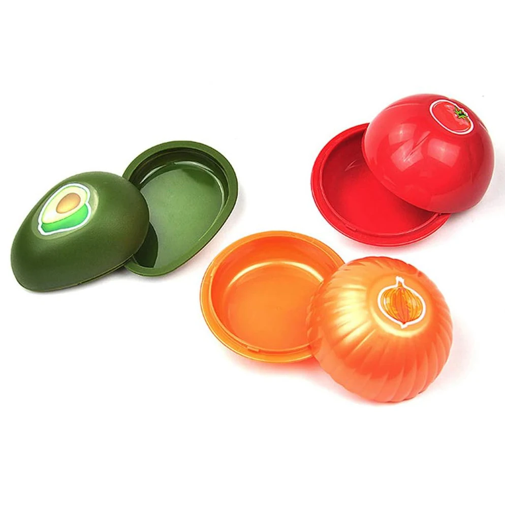 Fruit and Vegetable Storage Containers Set Fridge Avocado Saver Onion Storage Container
