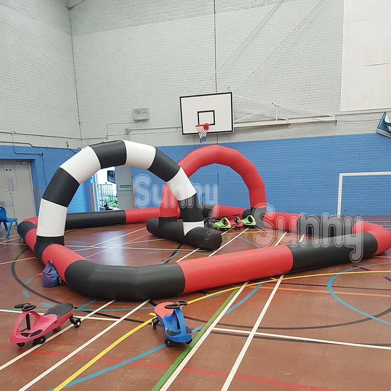 Индивидуальные ПВХ гоночный автомобиль Крытый открытый детский бампер надувная Арена надувные гонки на