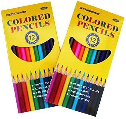 Wholesale Eco-friendly Pre-sharpened 12 Color Pencils Set Natural Soft Wooden Colored Pencils for Kids Drawing with Box