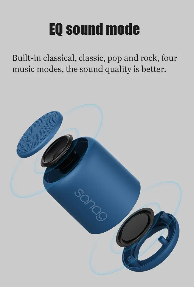 Factory Direct Sale Sanag X6s 1200mAh 3D Stereo Surround Sound TF Card Bluetooth BT Wireless Mini Portable Speaker