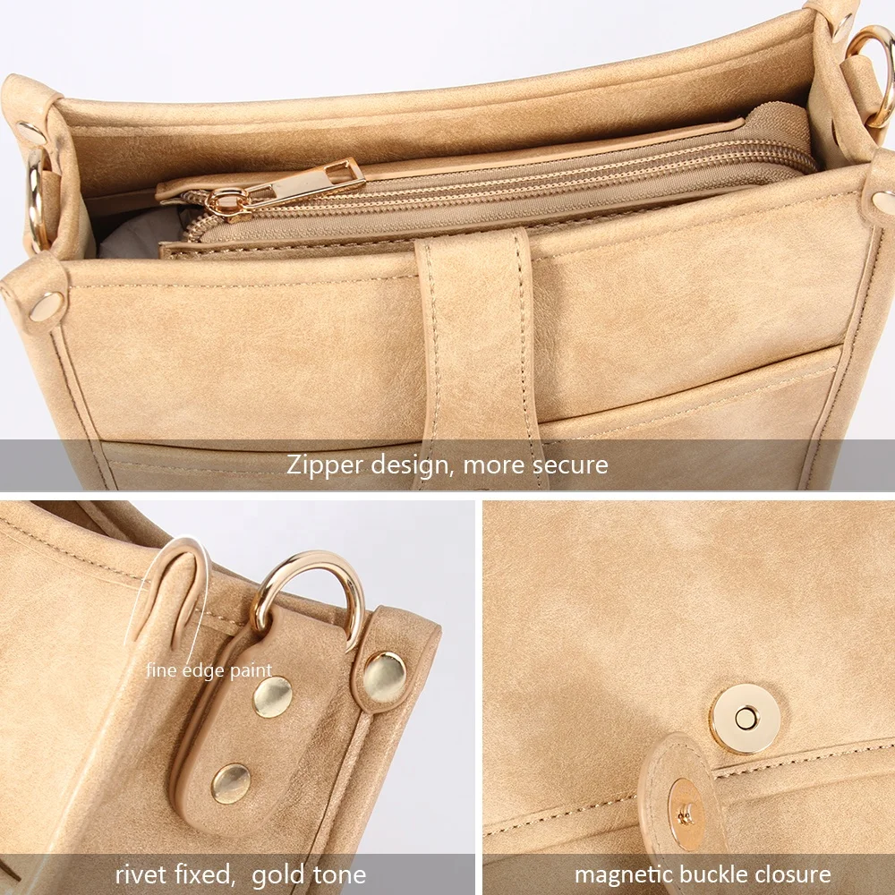 2022 vegan leather womens messenger bag custom vintage PU leather ladies crossbody bag with wide guitar straps