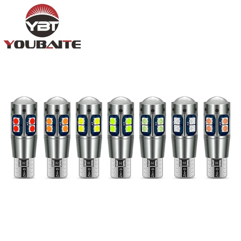 Auto 12-24V  Bulb Reading Dome Interior Side Marker  T10 W5W 194 168 3030 10SMD LED Canbus projector  CarLight bulb