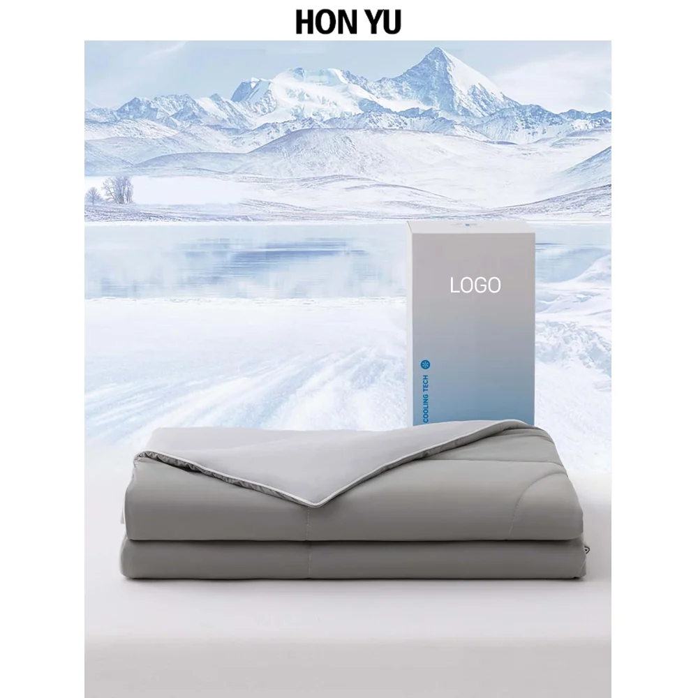 Soft and Lightweight Cooling Comforter Double-Sided Cooling Technology Blanket Cooling Fabric Summer Comforter for Hot Sleepers