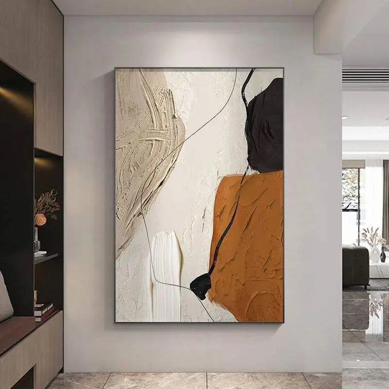 Customized wall decorative image bedroom 3D mules texture canvas oil painting handmade abstract wall art
