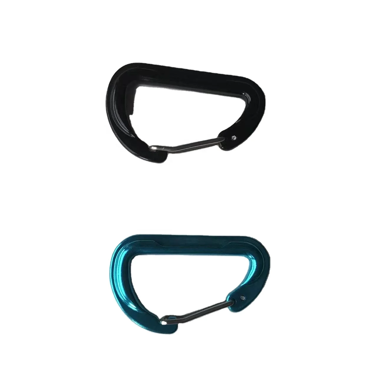 7 * 60MM Aluminum Outdoor Activity 5KN Wire Gate carabiner for catching your staffs