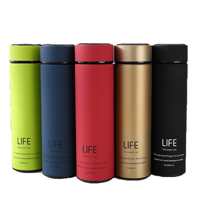2021 custom wholesale 500ml camping water bottle insulated termo 304 stainless steel tea coffee vacuum flask thermo cups with fi