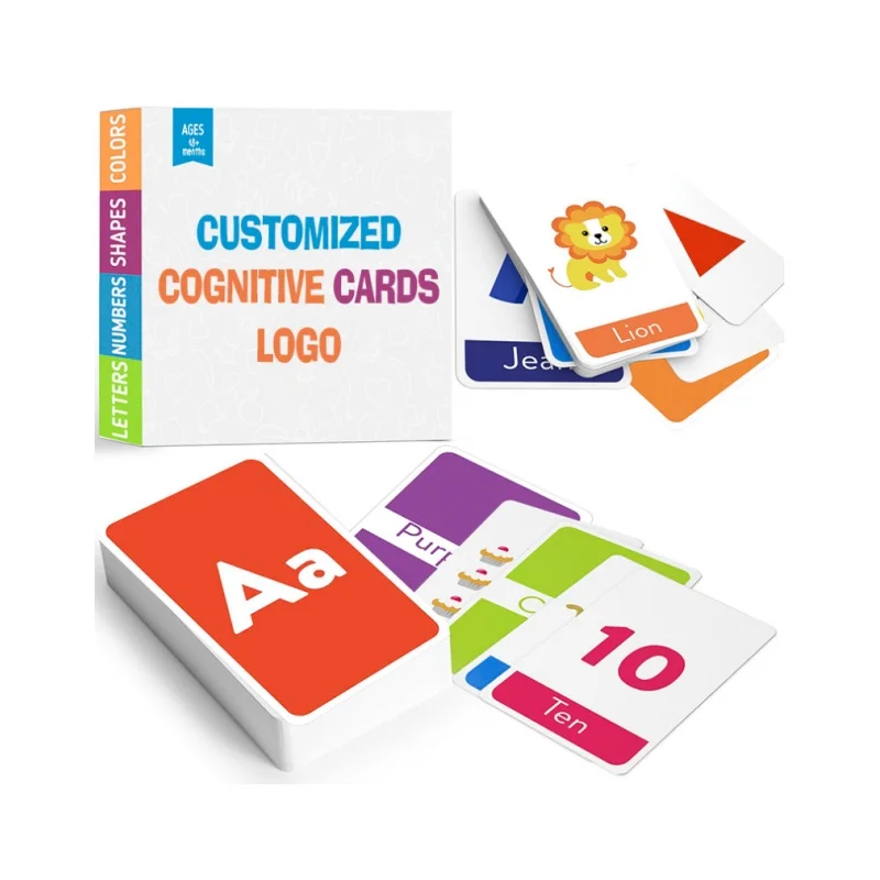 OEM Factory New Alphabet Card Kids Learning 26 Letters Color Shape Number Word Cognition flash cards for Children educational