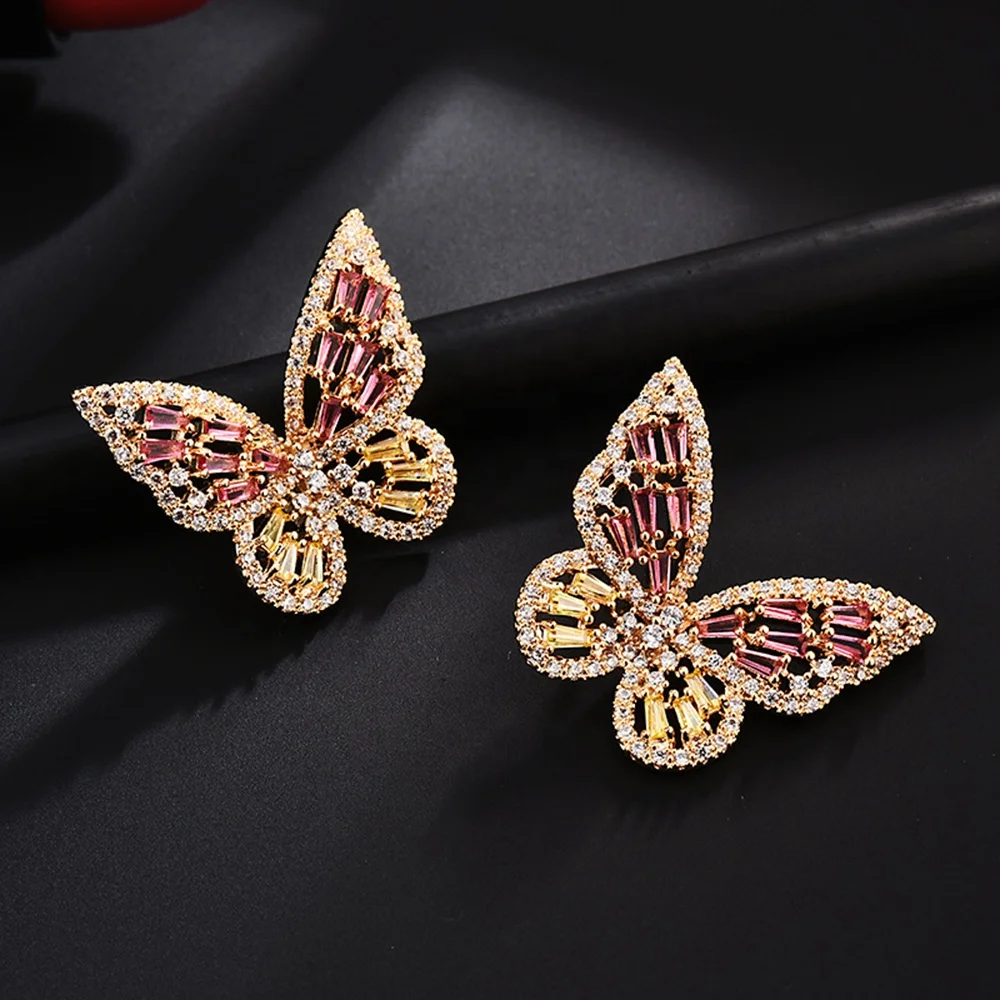 
Mister Jewelry Screw Back Butterfly Stud Earrings for Women 