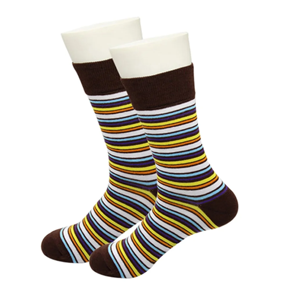 2021, Детские Классические носки-трубки в полоску, носки в стиле ретро, 100 чистый хлопок, темно-коричневые школьные полосатые детские носки