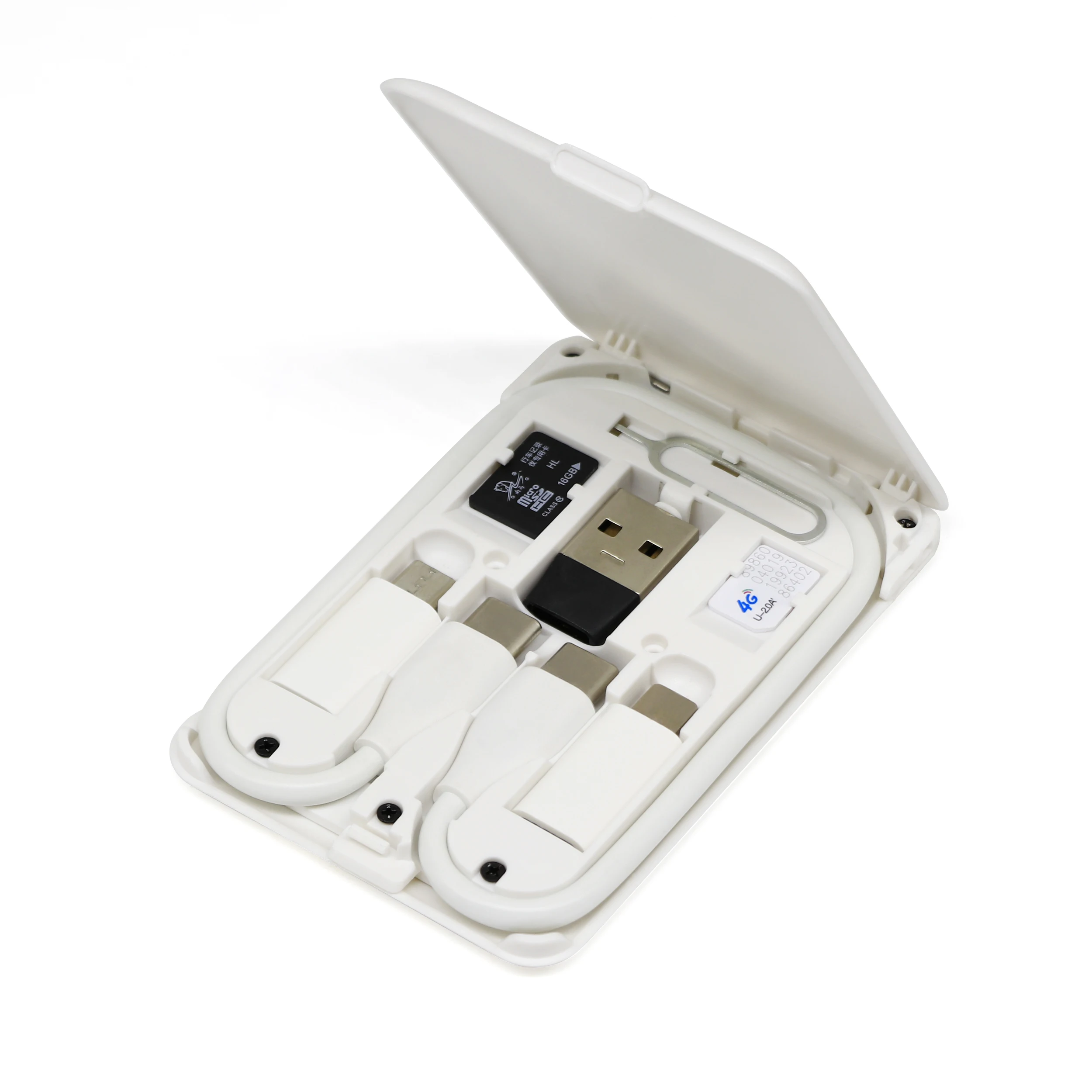 6 in 1 Phone Stand All In One Travel Cable Set Mobile Phone Flex Cable Type C Fast Multi Charging Charger Cable