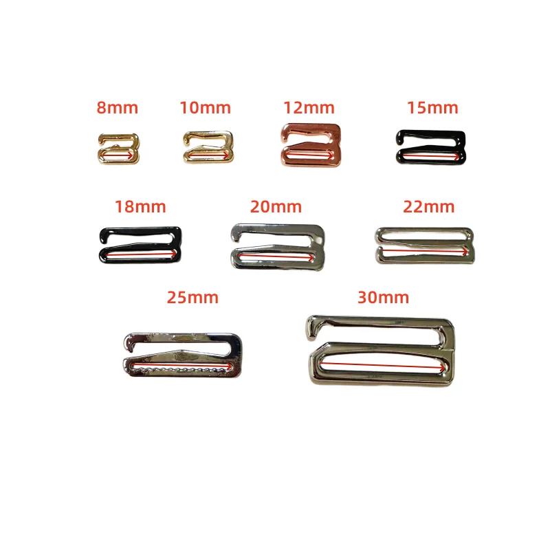 8mm 12mm 20mm Slider Adjuster Swimwear Hardware Accessories Clasp Bra Buckle Zinc Alloy Underwear Metal Dress for Underwear