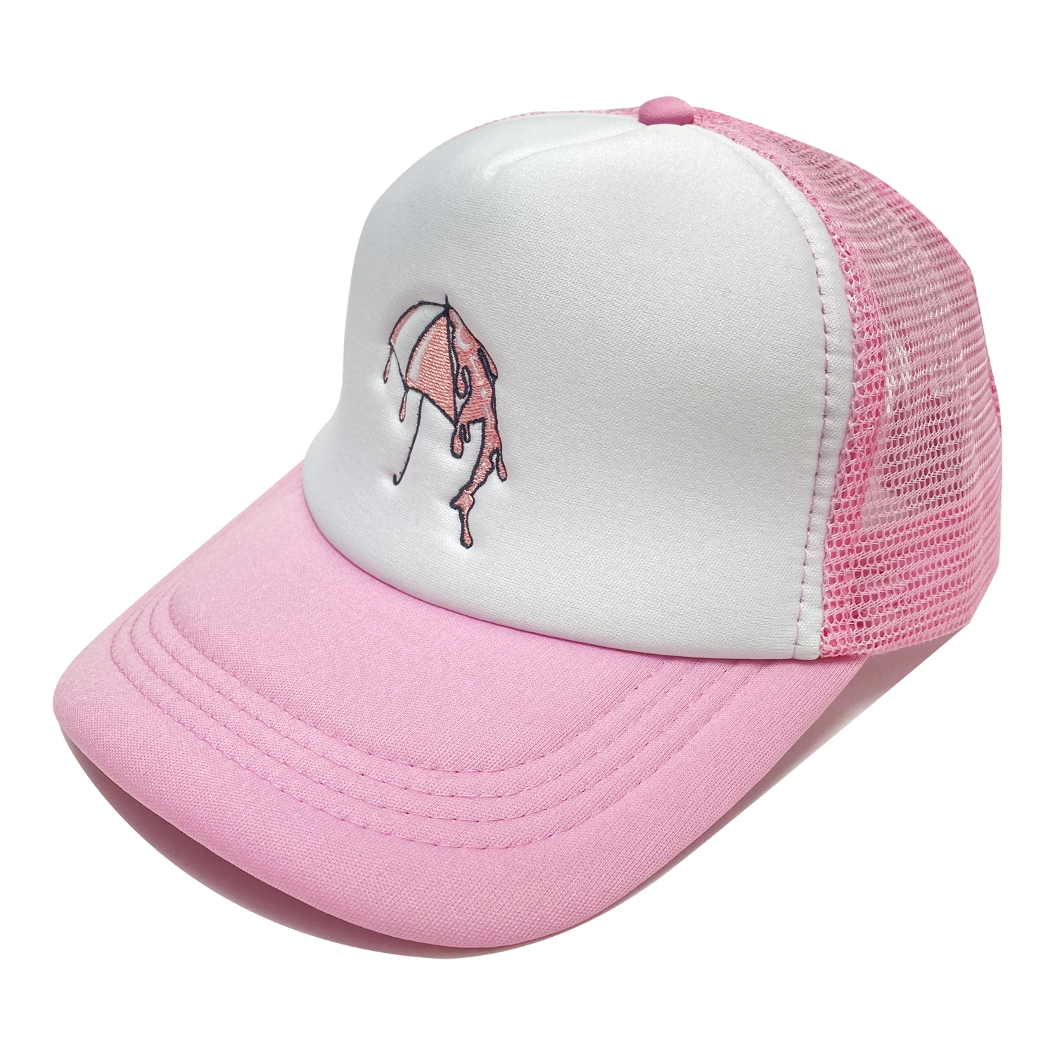 Wholesale Custom 5 Panel Embroidery Trucker Caps Fitted Mesh Hats Breathable Adjustable Baseball Caps Mens