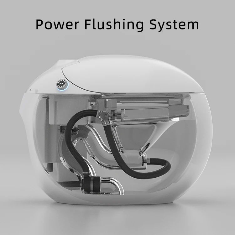 Modern round one piece siphon jet closestool egg shape electric auto sensor open automatic flush intelligent smart toilet bowl