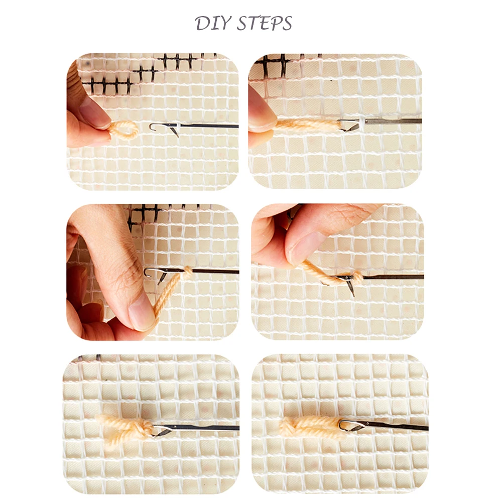 Hot Selling Pre-Printed Rug Needlework DIY Pillowcase Cardinal Latch Hook Kits Pillow Crochet Yarn Cushion for Sofa Christmas