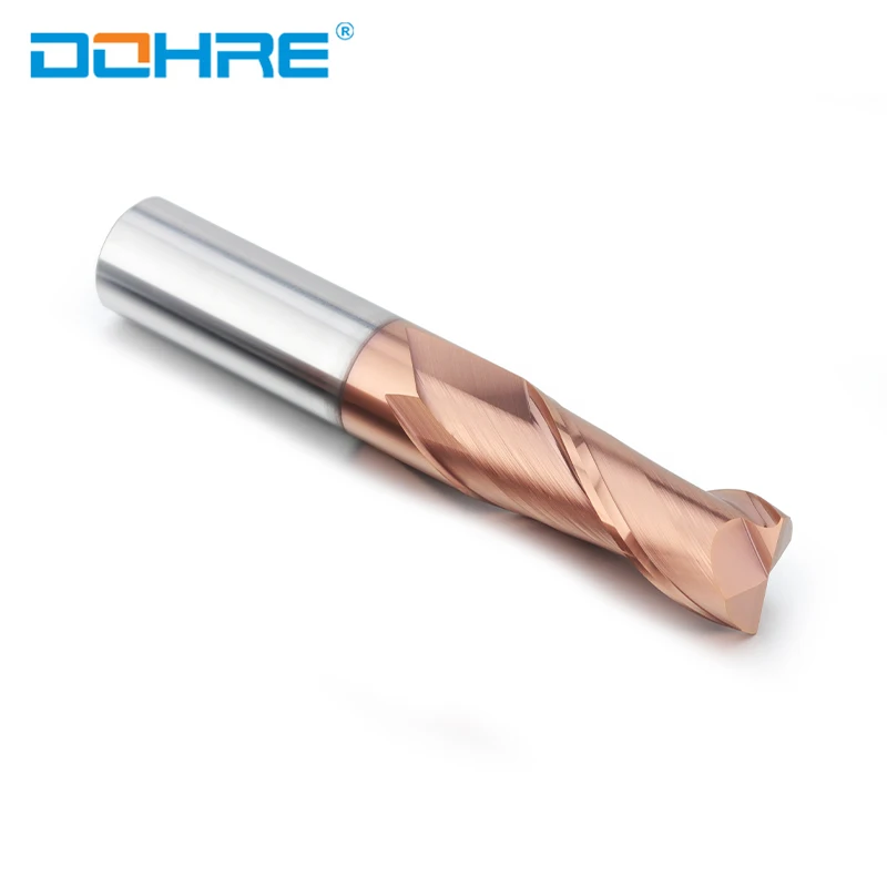 DOHRE Cost-effective UEX Carbide End Mill 2 Flutes Square EndmIlls Highly Accurate High Hardness HRC 60