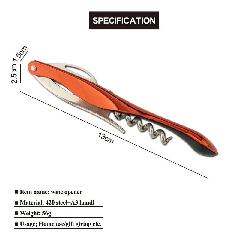 Factory Direct Home Accessories Multi-Functional Stainless Steel Handle Corkscrew for Opening Wine Bottles Kitchen Type