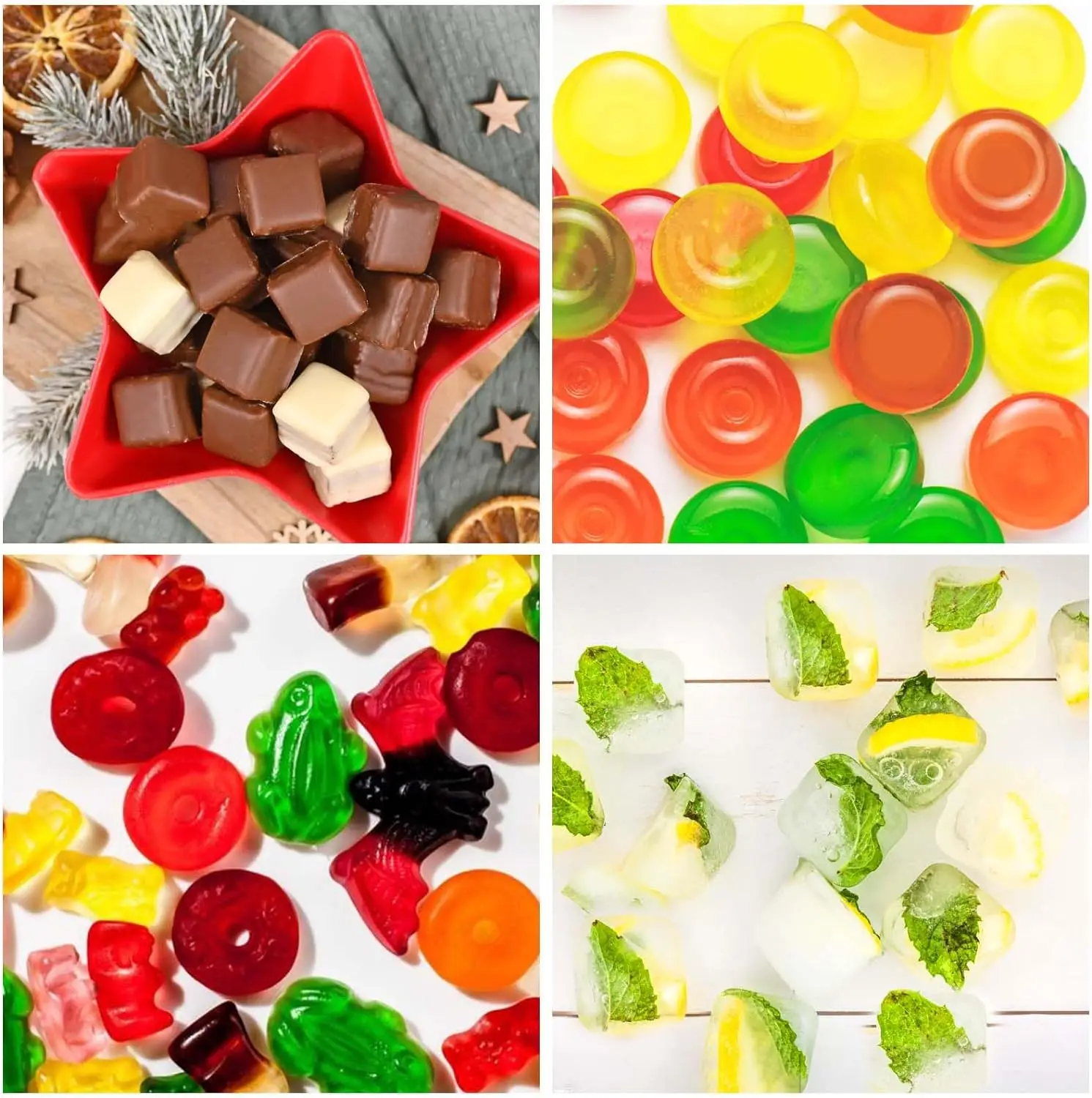 Silicone Ice Cube Trays  Easy-Release and Flexible 16 Cavities Square Ice Cube Mold  Ice Trays for Freezer Containers