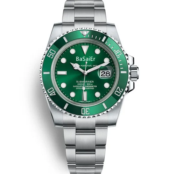 3A Quality Adjustable Strap Night Vision Luxury Automatic Movement 904L Stainless Steel Sapphire Glass Waterproof Sub Watches