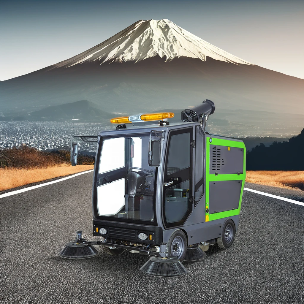 Automatic Four-Wheel Road Cleaning Machine New Vacuum Street Sweeper Truck Motor Pump Plastic Closed Road Sweeper Car