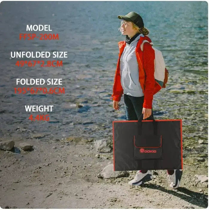 Dokio New Type Flexible Solar Panels 200W 220W Racking System for RV Car Boat Travel Solar Camping Lanterns