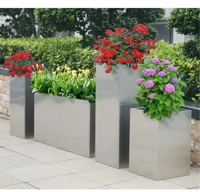 Outdoor Garden Large Aluminium Alloy Metal Planter Flower Pot
