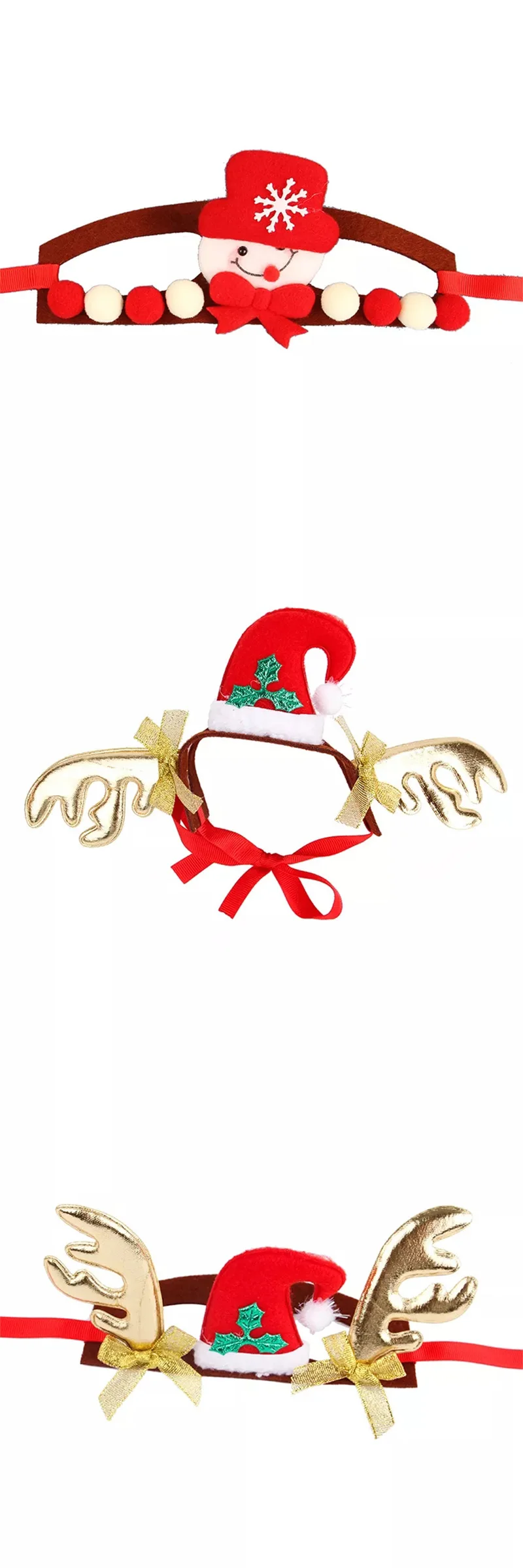 Pet Christmas Hair Ornaments Gifts Cute Headwear Santa Claus Dog Xmas Headdress Cat Christmas Headband