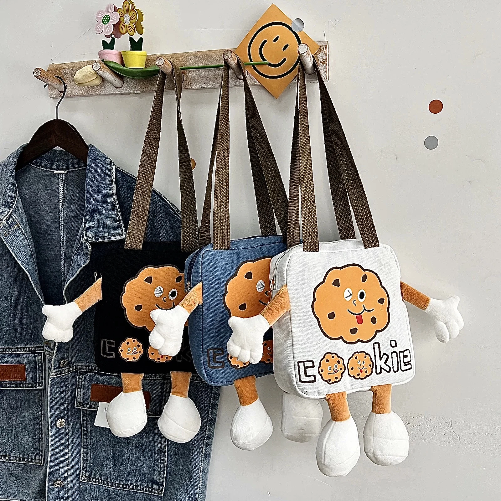 Custom design 100% cotton canvas tote bag with leather handle