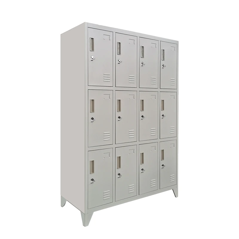 12 Door Metal Gym Locker Cabinet Standing Feet Locker with Adjustable Feet for School