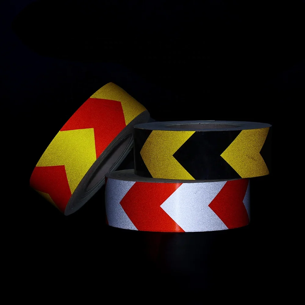 Customized Long Caution Safety Warning Adhesive Reflective Sticker Reflective Tape for Truck Traffic Signs