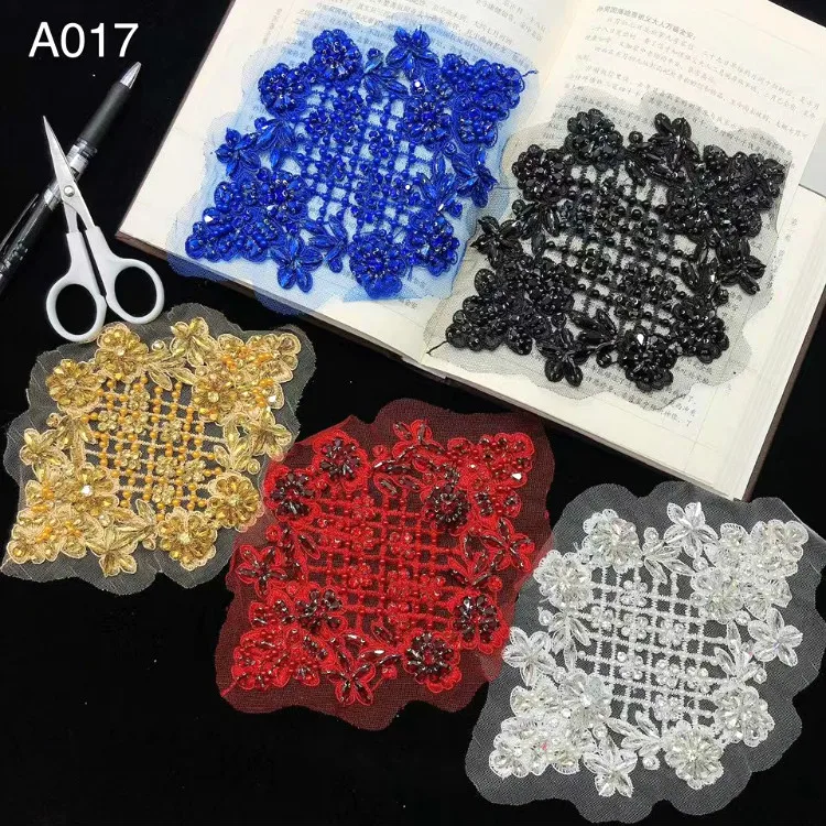 Новинка популярная вышитая 3d-аппликация кружево ручной работы из бисера