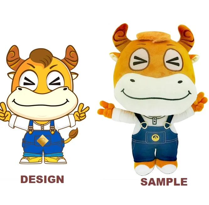 2022 Dixin custom plush toy stuffed animal cow with small MOQ