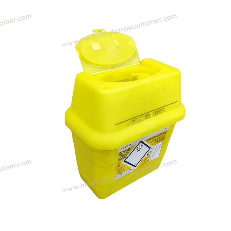 JCMED Hot Sale 3L Small plastic sharps container disposable medical waste containers