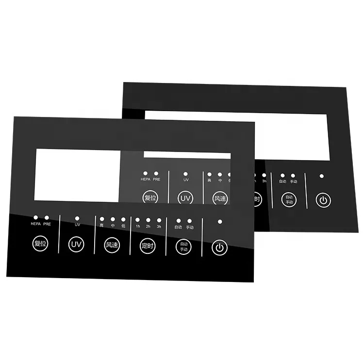 Screen printed opaque polycarbonate acrylic touch control electronic front panel