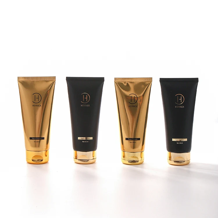 Matte+Gold Luxury Flip Cap 100ml Body Lotion Tube Packaging