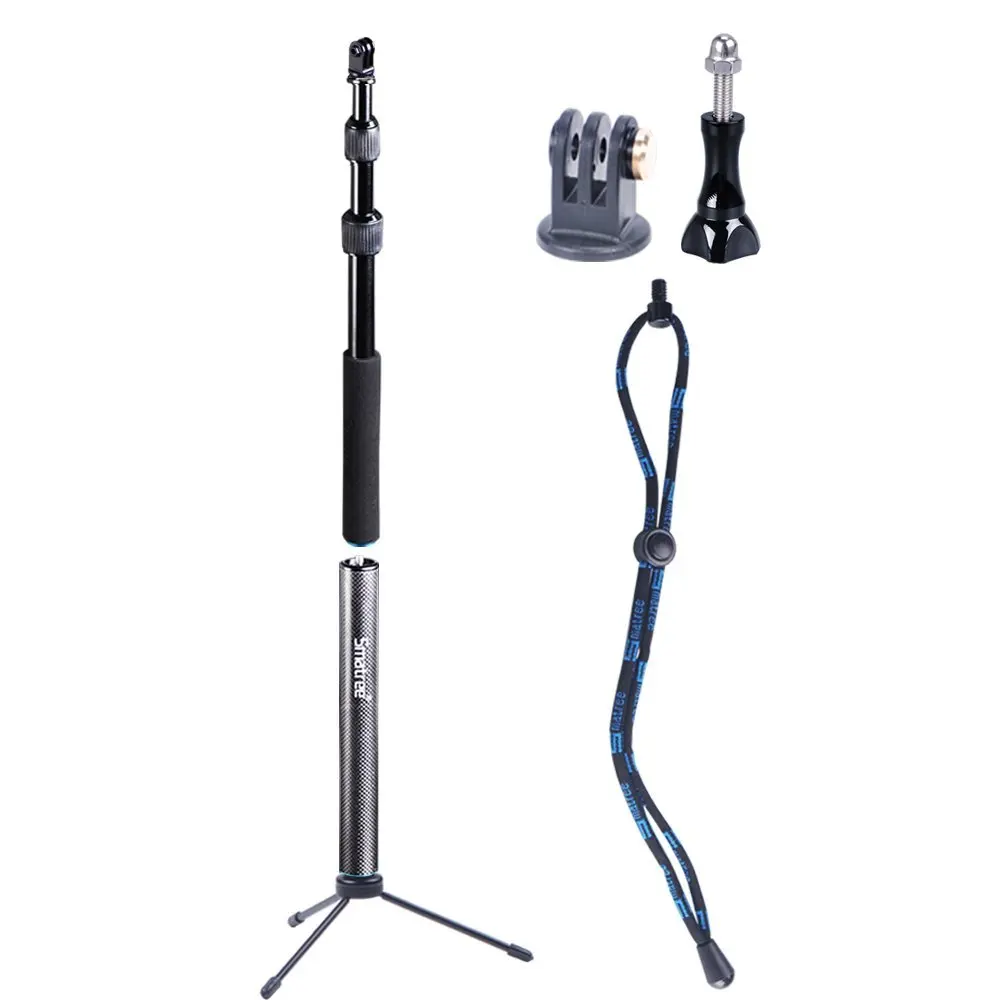 Smatree Aluminium-alloy and Carbon-fibre Handheld Extendable Tripod Monopod Camera Phone Selfie Stick for Gopro