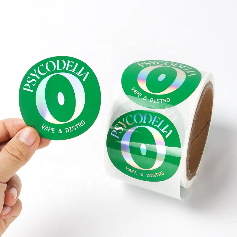 Custom printing high quality a4 waterproof die cut sticker holographic laser a4 sticker circular seal sticker