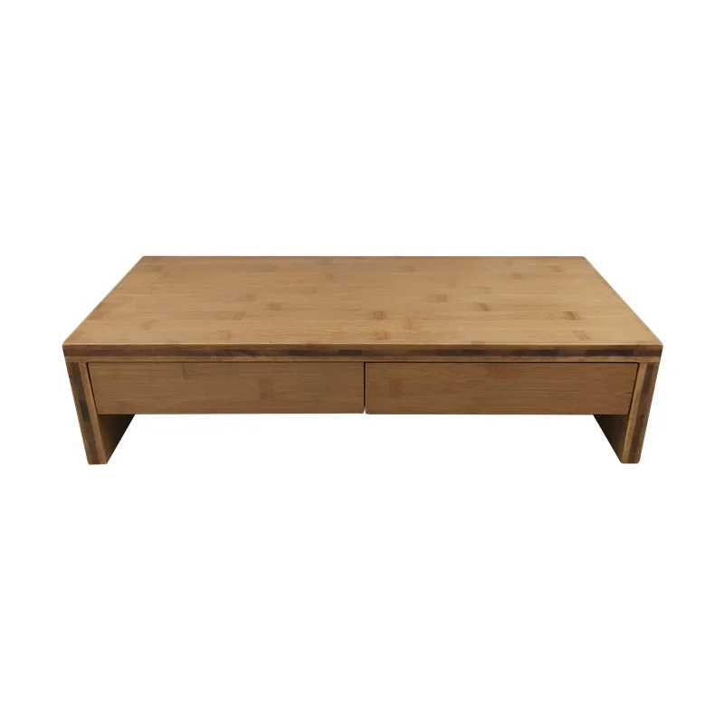 Factory direct multifunctional walnut monitor stand riser desktop shelf for home wooden desktop organizer