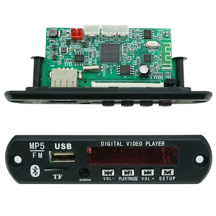 DC 5V To 12V MP5 HD Video Player Board  MP5/MP3 Player Amplifier Board  USB FM Music MV Blue tooth MP5/ MP3 Module Decoder Board
