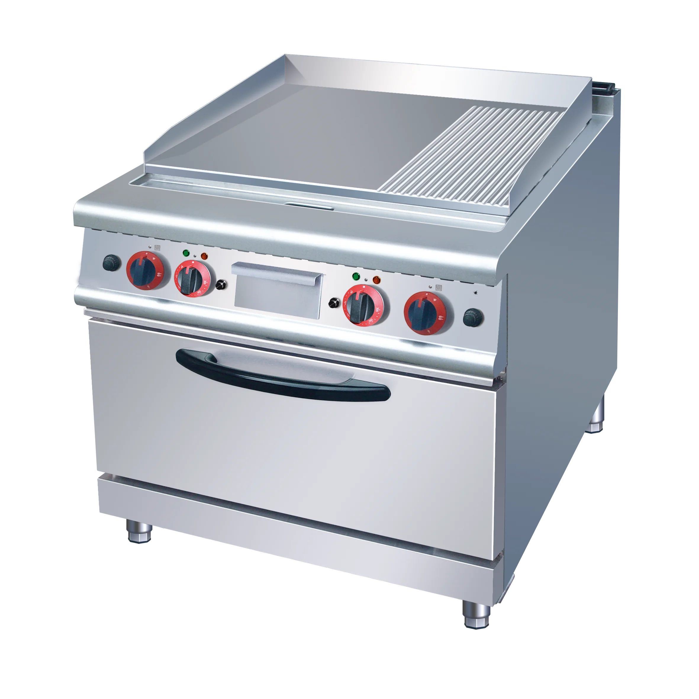 Multi-functional stove oven in one Gas range with oven or Cabinet Gas Griddle(2/3 Flat&1/3Grooved) with cabinet for Kitchen