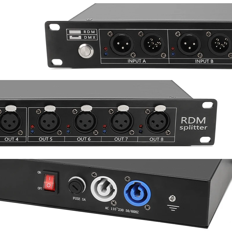 Профессиональный разветвитель RDM & DMX 8-канальный 2 в 4 или 1 8 для управления подсветкой dmx rdm сплиттер узел artnet